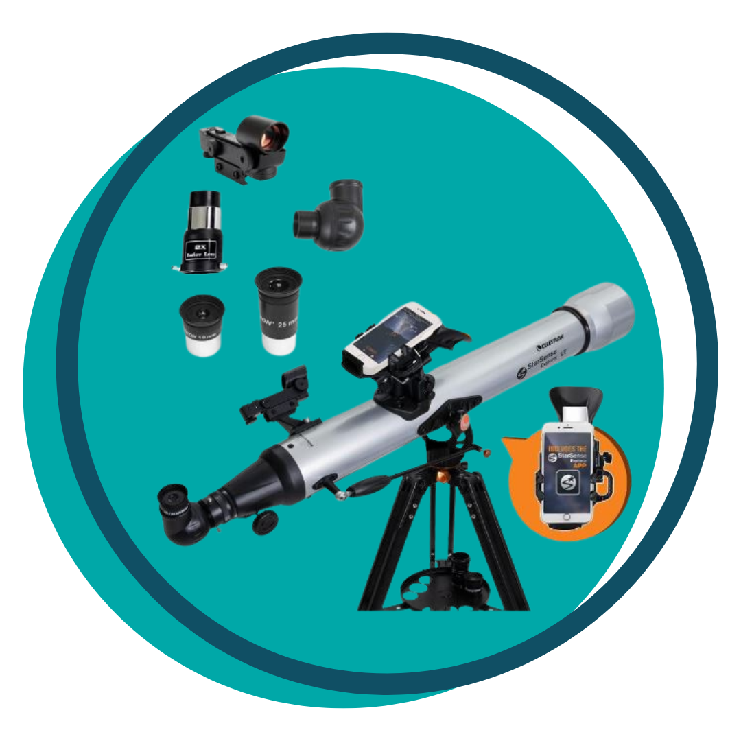 Button showing pictures of the telescope pieces in action
